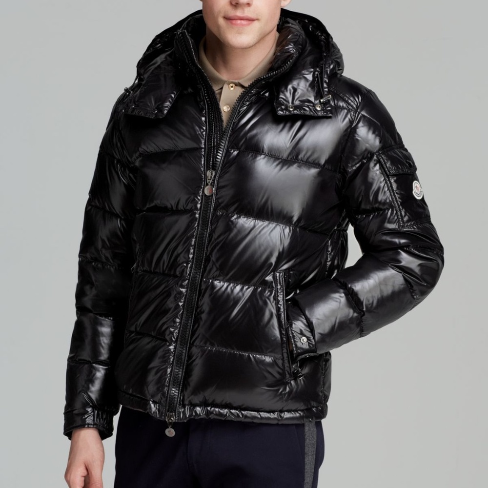 NWOT Moncler Maya Glossy Hooded Down Jacket